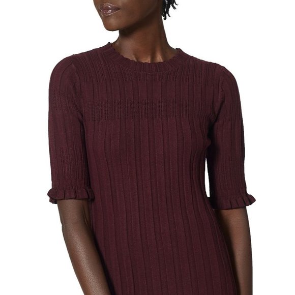 JOIE Dendra Rib-Knit Midi Sweater Dress in Rhubarb - NWT - Medium - Picture 5 of 6